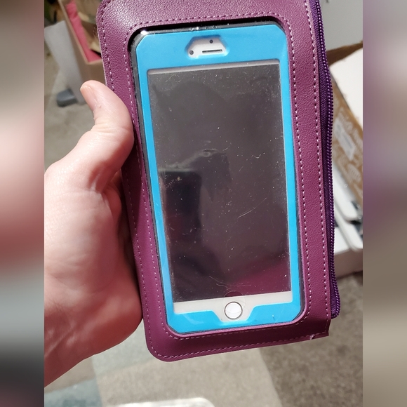 Free W Purchase Leather Single Shoulder Bag Crossbody Cellphone Pouch Purple - Picture 14 of 16